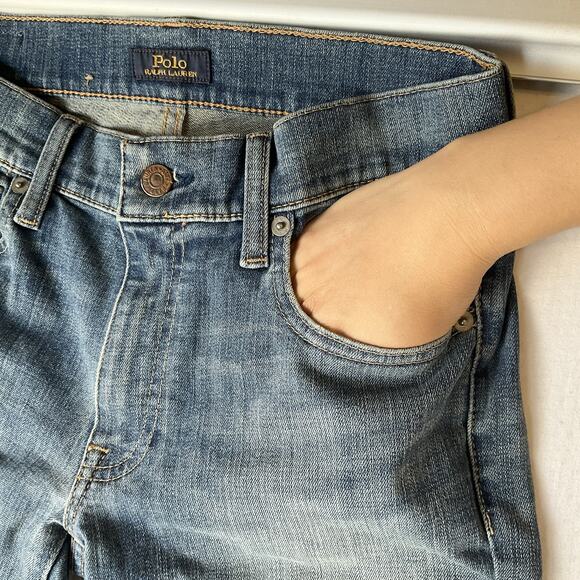 Polo Ralph Lauren Women Jeans 26 Blue Denim Button 31" Inseam Low Rise Stretch - Picture 11 of 13